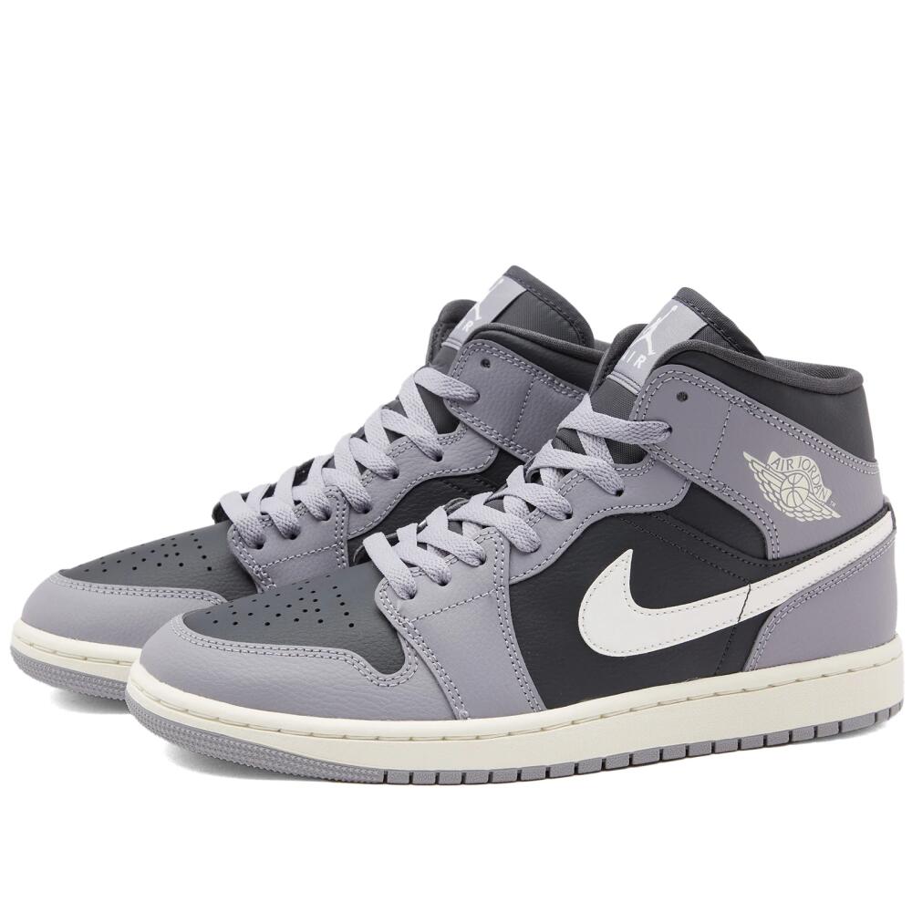 Air Jordan Women's 1 Mid Sneakers in Cement Grey/Sail Anthracite Cover