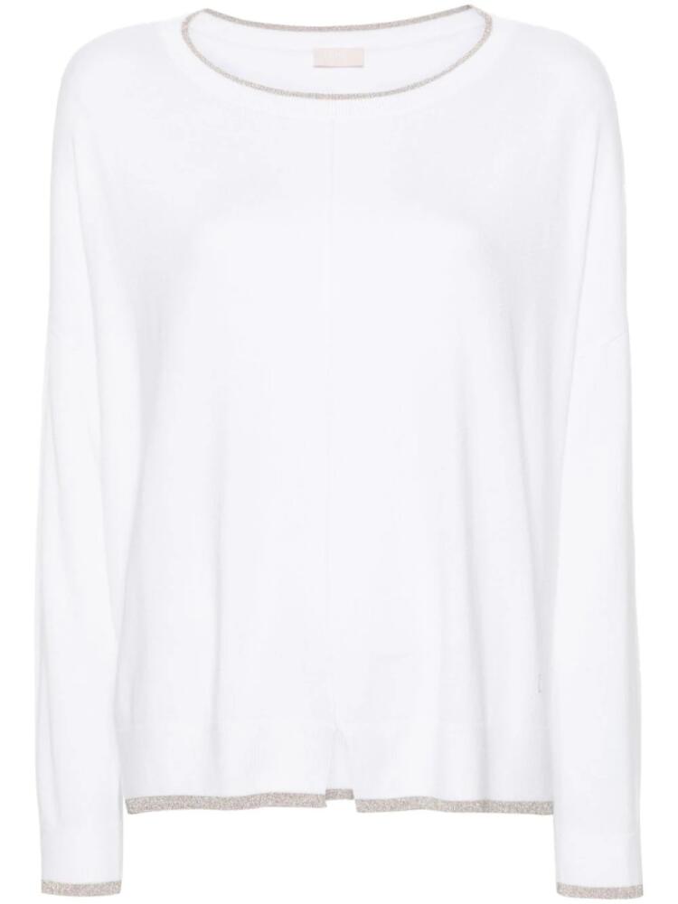 LIU JO glitter-trim jumper - White Cover