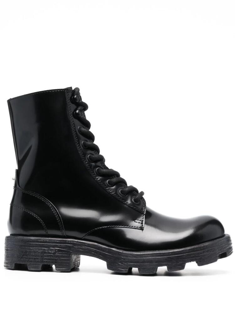 Diesel D-Hammer lace-up leather boots - Black Cover