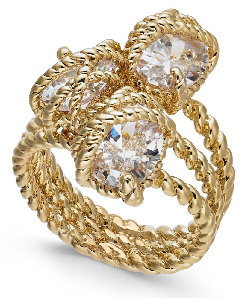 Charter Club Stone Trio Rope Ring in Gold Plate, Created for Macy's - Crystal Cover