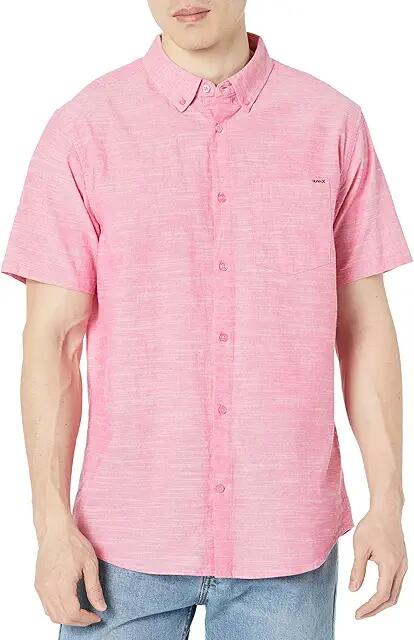 Hurley One Only Stretch Short Sleeve Woven (Pink Bloom) Men's Clothing Cover