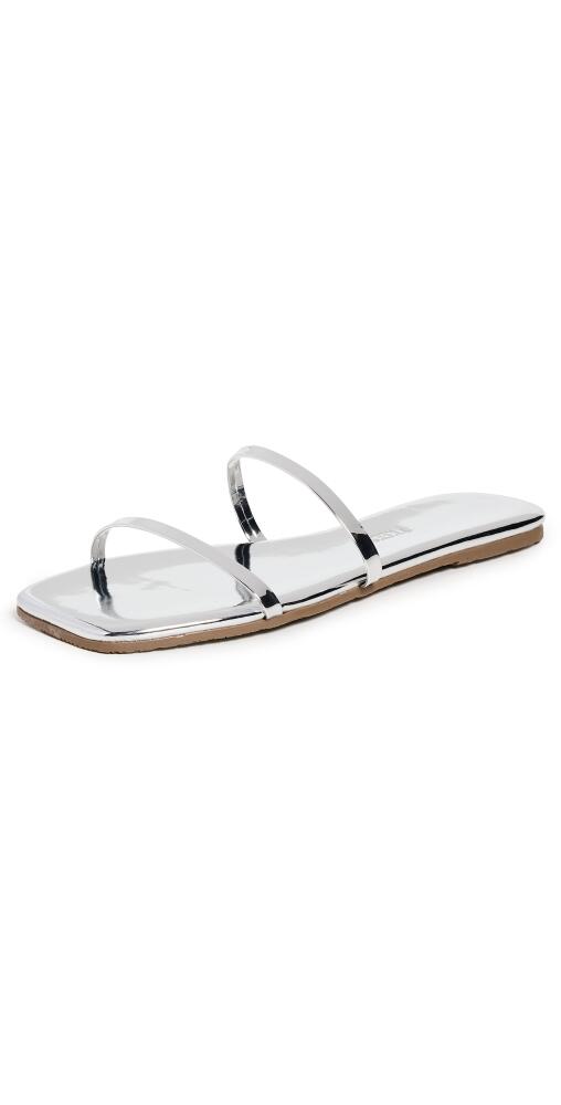 TKEES Square Toe Gemma Slides Chrome Cover