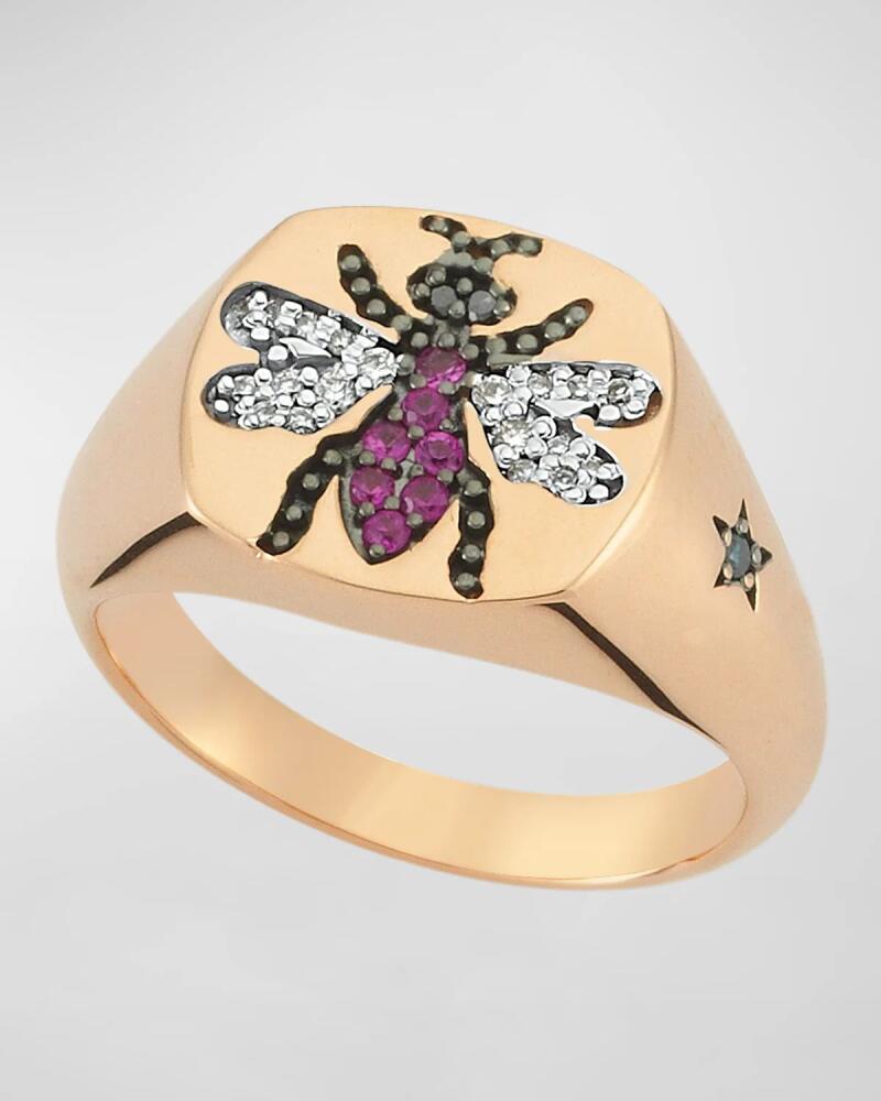 BeeGoddess Pink Sapphire and Diamond Bee Ring, Size 7 Cover