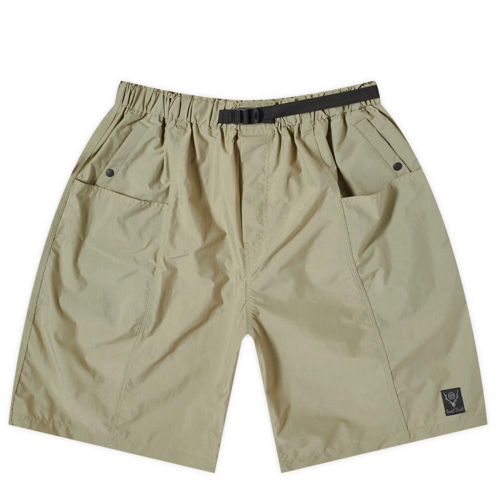 South2 West8 Men's Belted C.S.Nylon Shorts in Grey Beige Cover