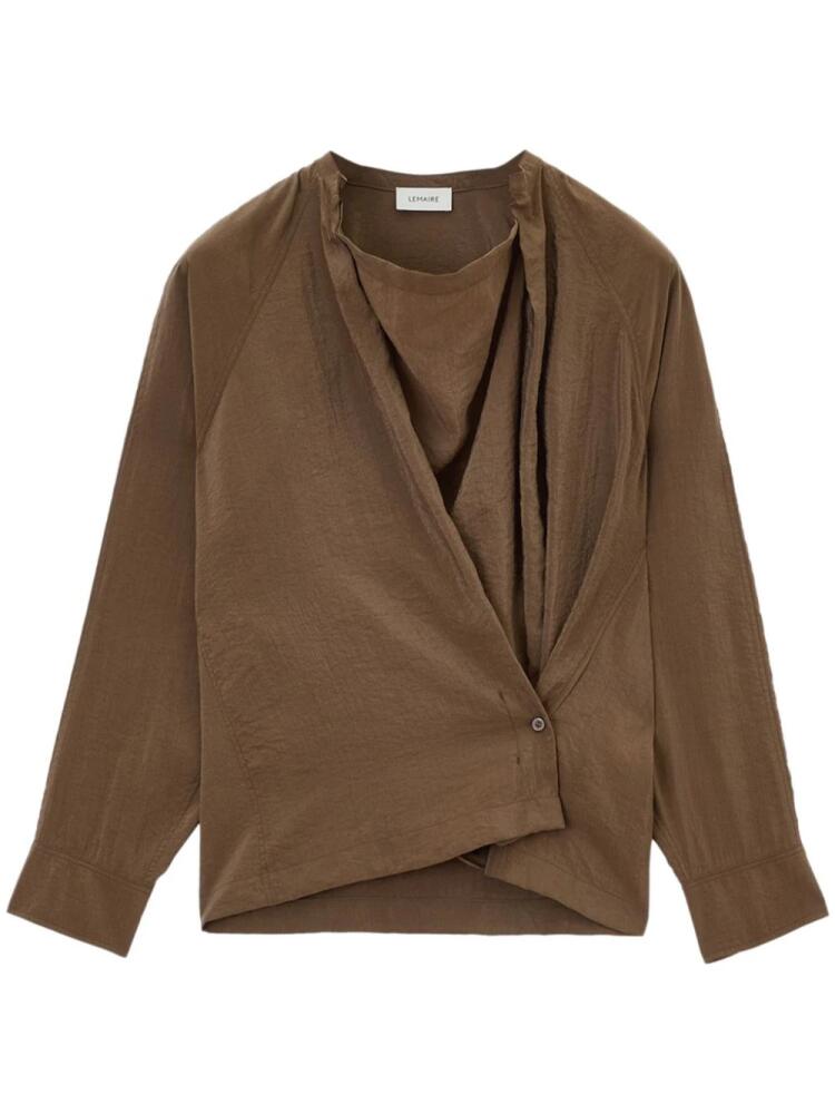 LEMAIRE twisted long-sleeved shirt - Brown Cover