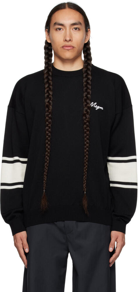 MSGM Black Embroidered Sweater Cover