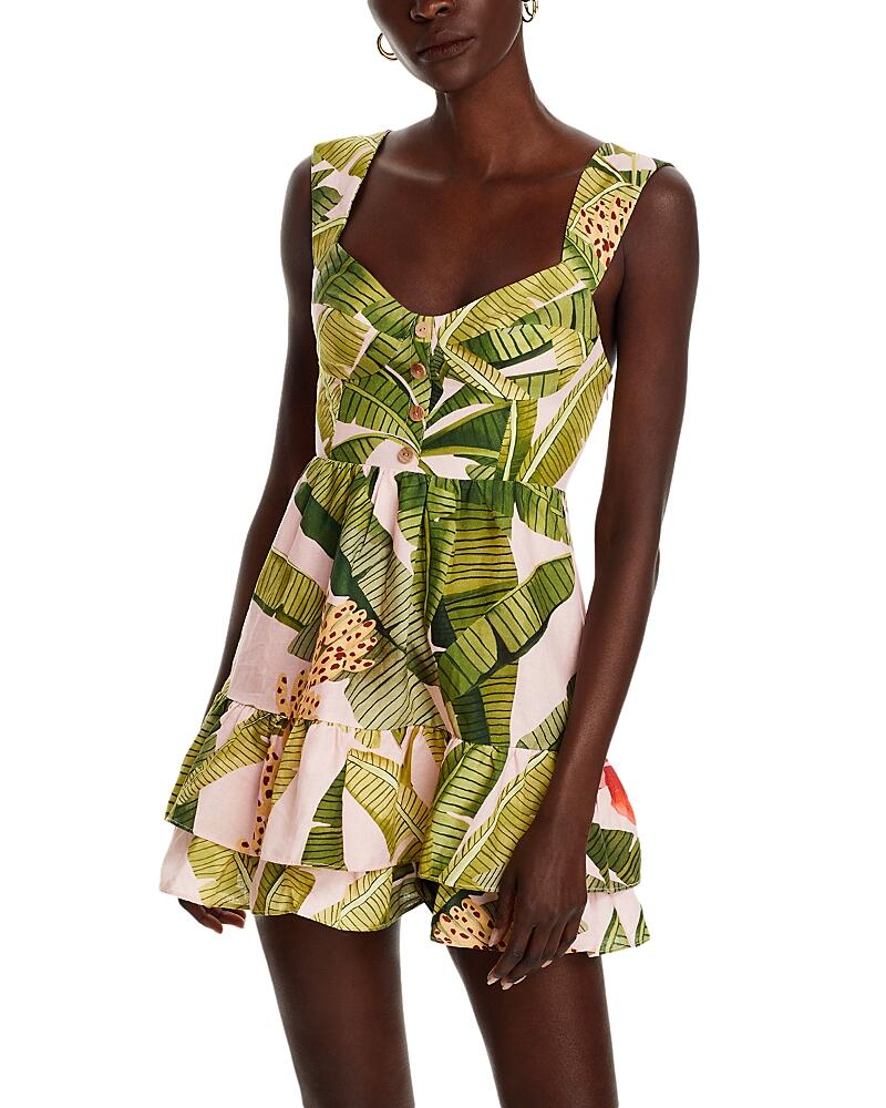 Farm Rio Banana Leaves Sleeveless Mini Dress Cover