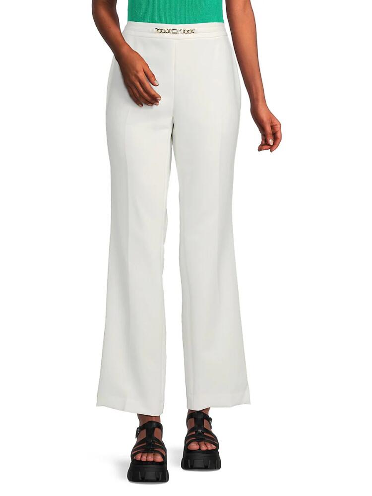 Karl Lagerfeld Paris Women's Chain Wide Leg Pants - Soft White Cover