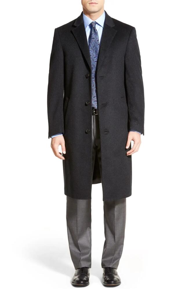 Hart Schaffner Marx Sheffield Classic Fit Wool & Cashmere Overcoat in Charcoal Cover