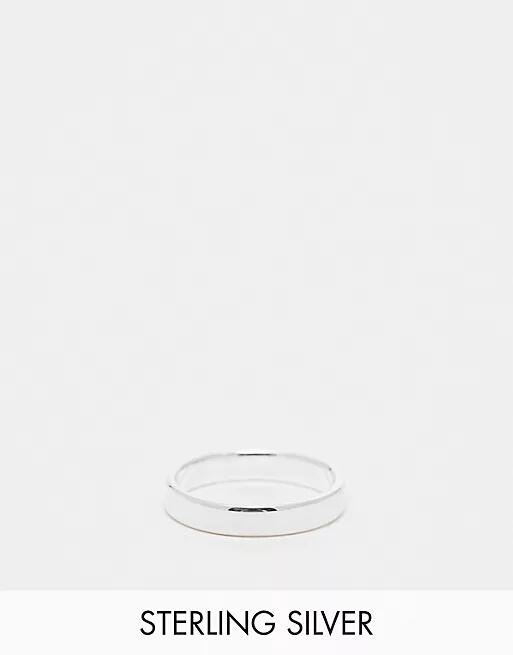 ASOS DESIGN sterling silver band ring in silver Cover