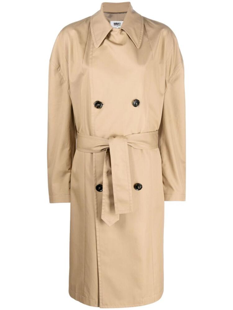 MM6 Maison Margiela oversize double-breasted trench coat - Neutrals Cover