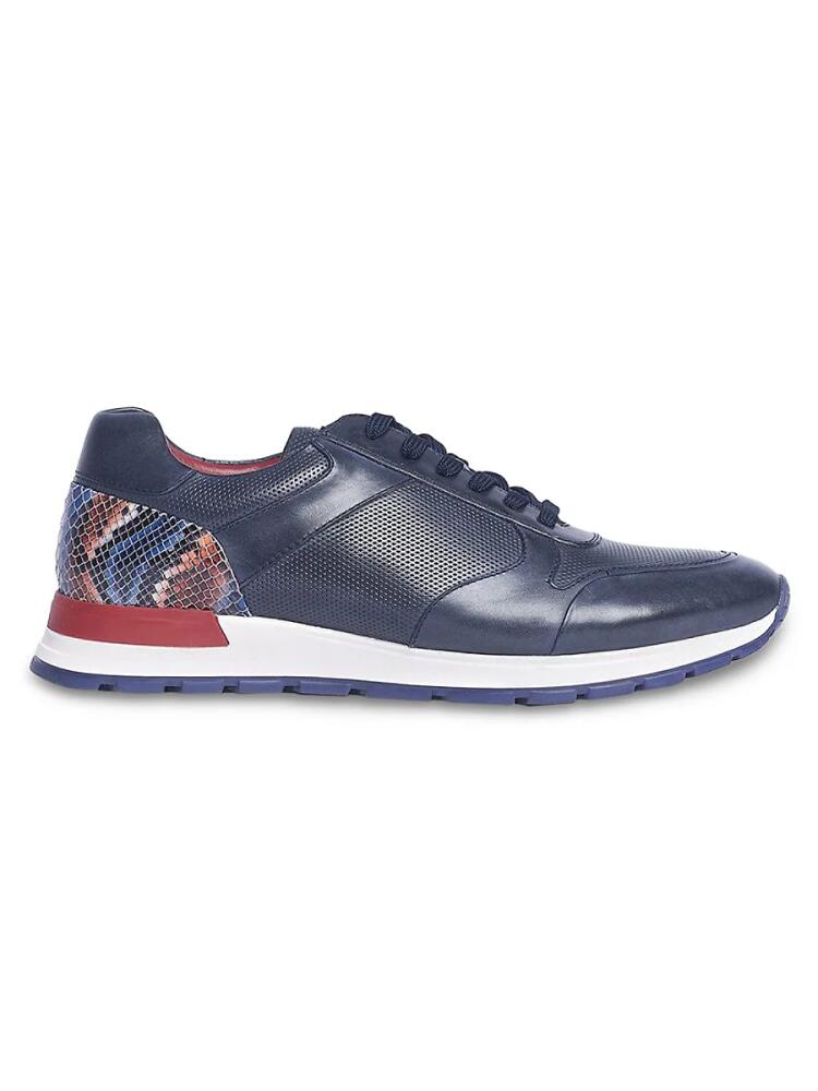 Carlos Santana Men's The Hazel Low Top Leather Sneakers - Navy Cover