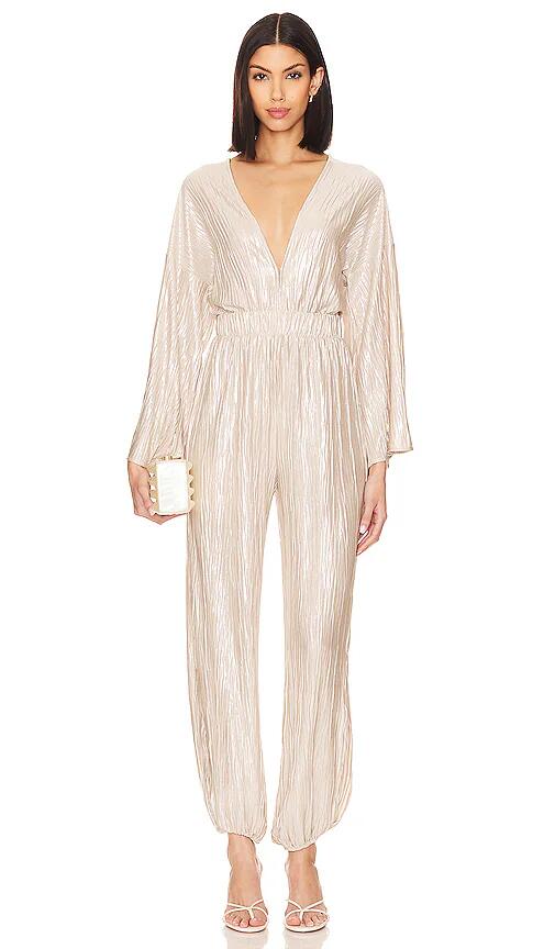 MISA Los Angeles Amina Jumpsuit in Metallic Neutral Cover