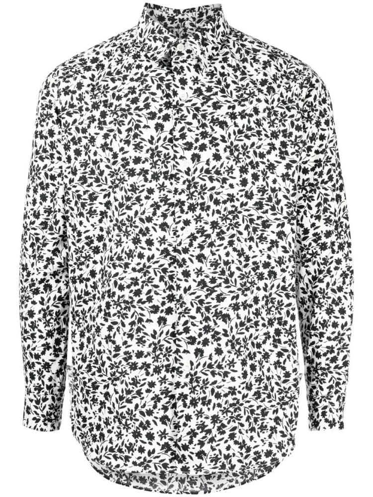 agnès b. floral-print cotton shirt - Black Cover