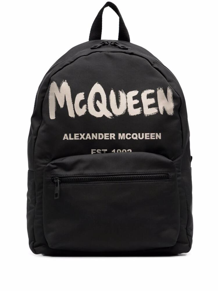 Alexander McQueen Graffiti Metropolitan printed backpack - Black Cover