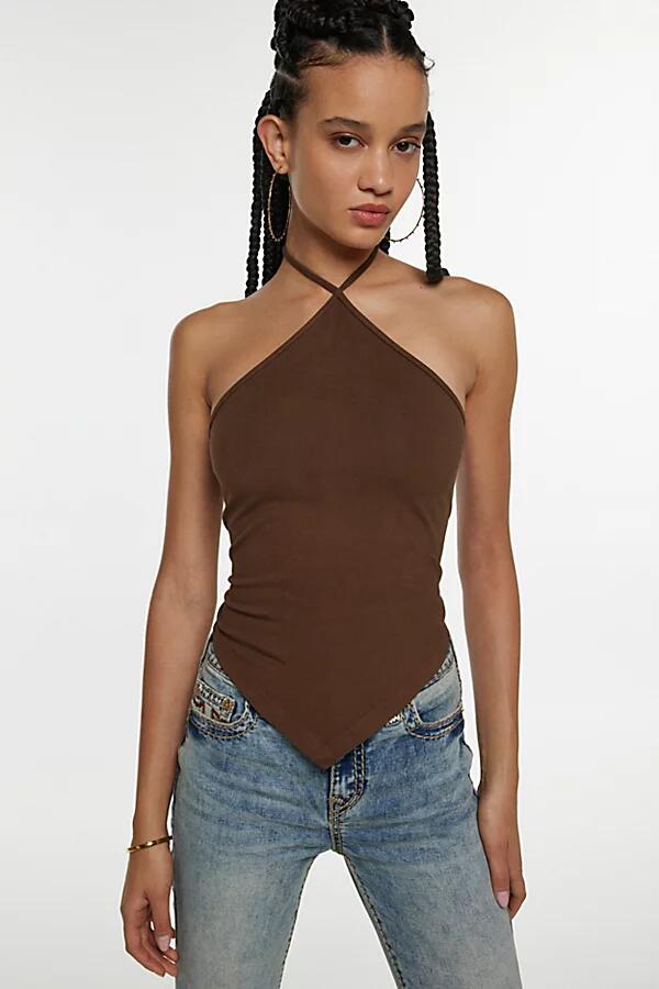 Silence + Noise Jules Y Neck Halter Top in Brown Cover