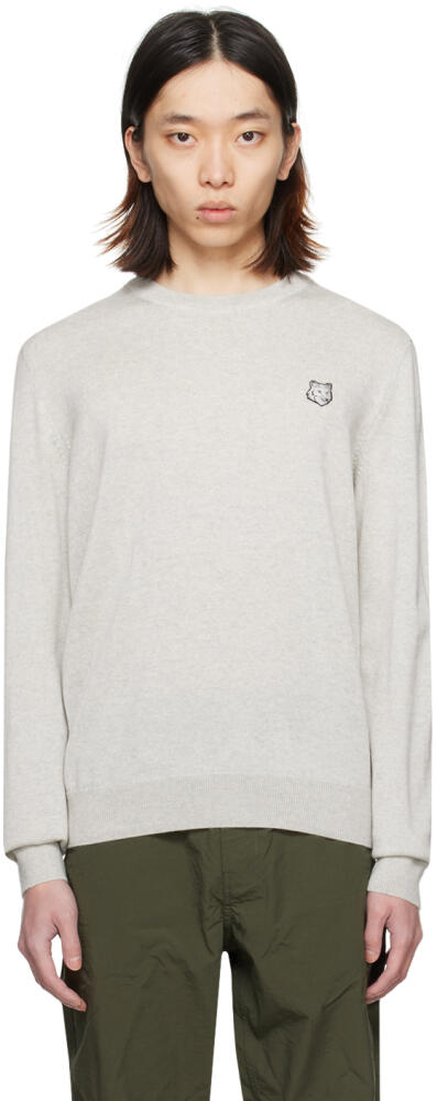 Maison Kitsuné Gray Bold Fox Head Sweater Cover