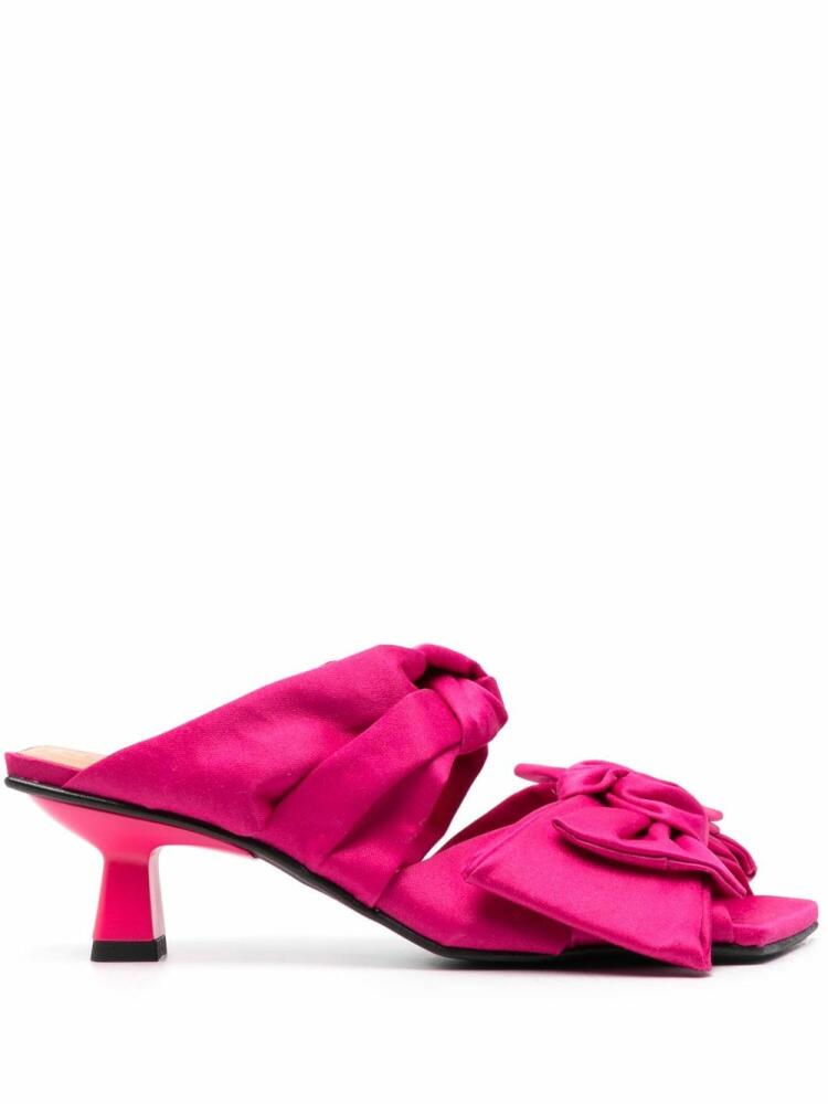 GANNI bow-detail mules - Pink Cover