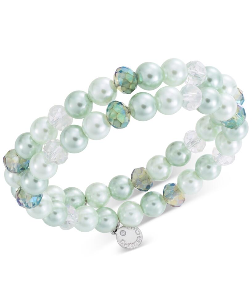 Charter Club Silver-Tone 2-Pc. Set Beaded Stretch Bracelets, Created for Macy's - Green Cover