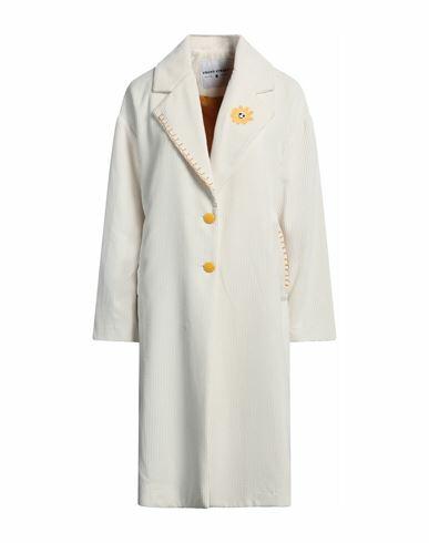 Front Street 8 Woman Coat Ivory Polyester, Polyamide, Elastane Cover