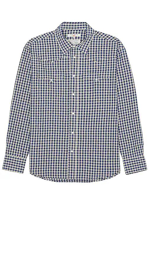 Nudie Jeans Sigge Gingham Cowboy Shirt in Blue Cover