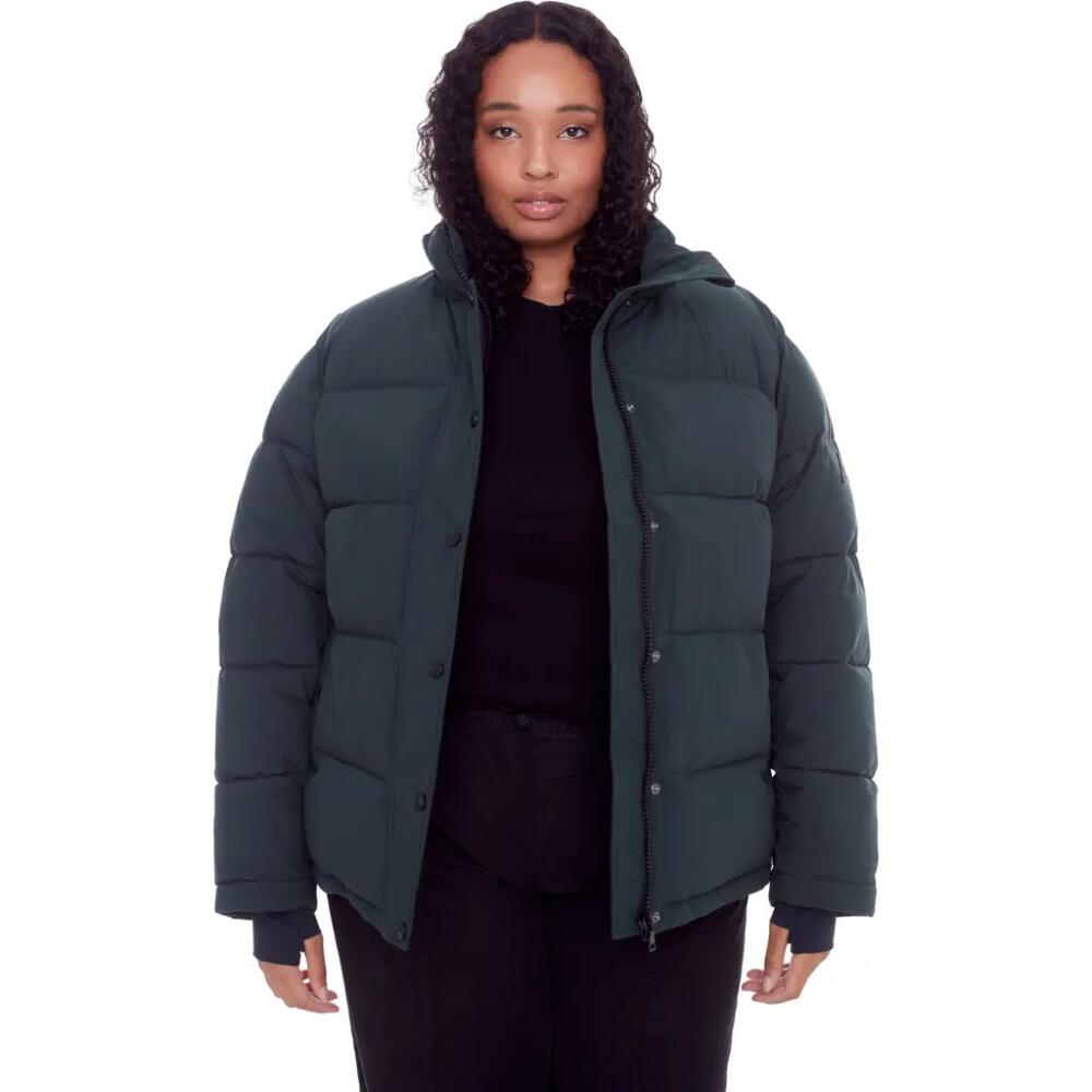 Alpine North FORILLON PLUS SIZE - Vegan Down Short Quilted Puffer Jacket in Deep Green Cover