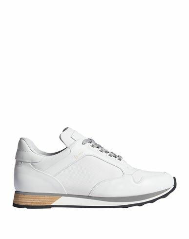 Dunhill Man Sneakers White Soft Leather, Textile fibers Cover