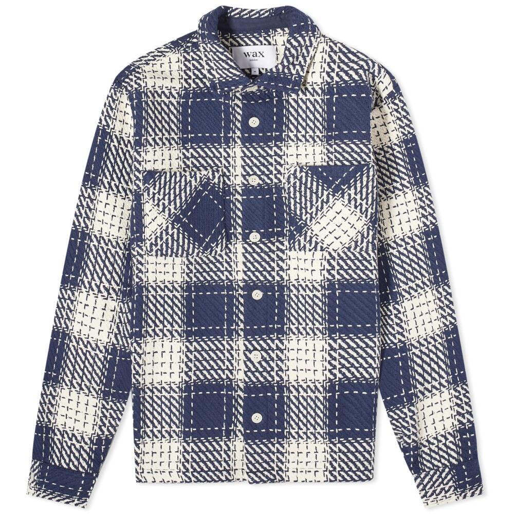 Wax London Men's Whiting Beatnik Overshirt in Marine Cover