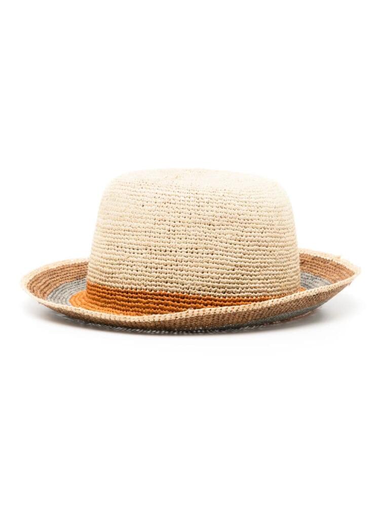 Paul Smith striped wide-brim straw hat - Neutrals Cover