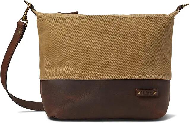 L.L.Bean Waxed Canvas Crossbody (Dark Khaki) Cross Body Handbags Cover