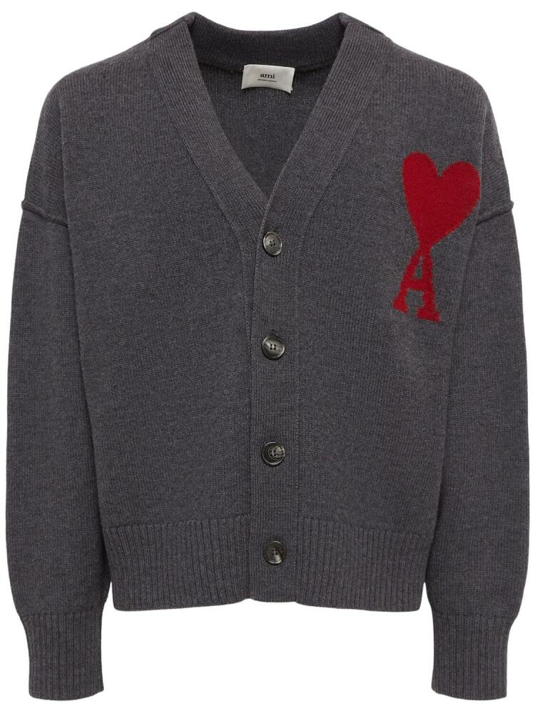 AMI PARIS Logo Wool Knit Cardigan Cover