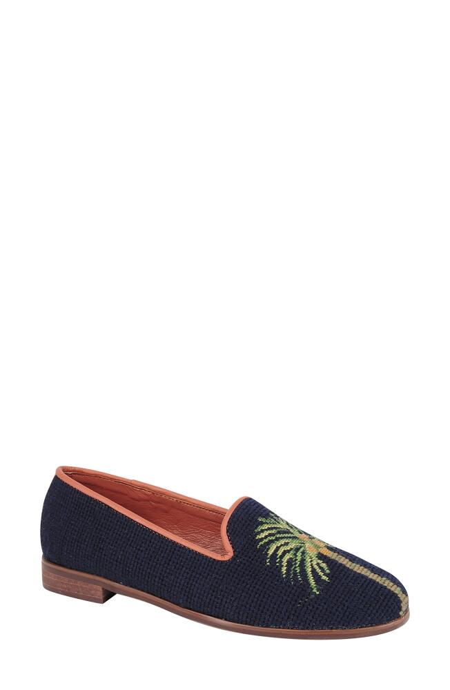 ByPaige BY PAIGE Needlepoint Palm Tree Flat in Navy Cover