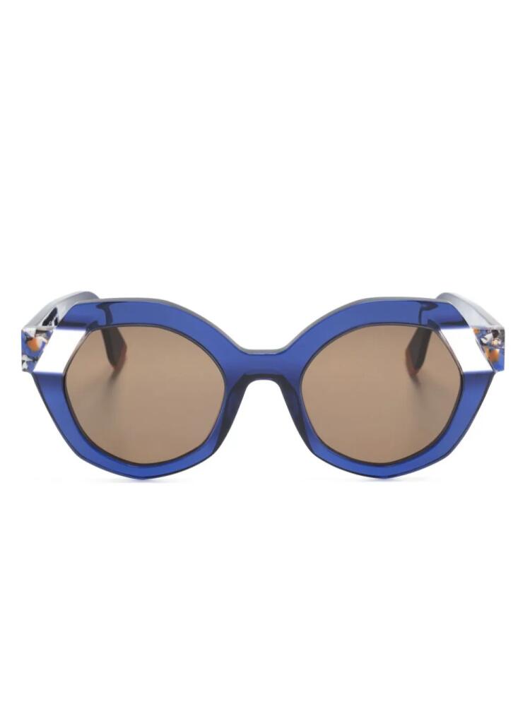 Face À Face geometric-frame sunglasses - Blue Cover