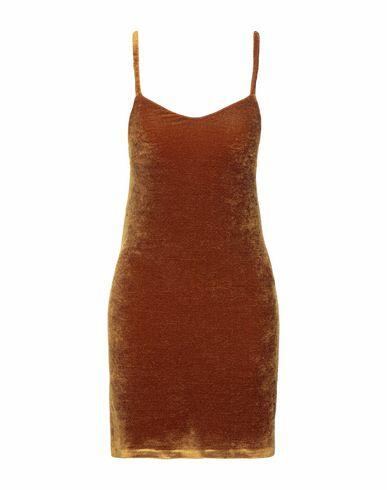 Dondup Woman Mini dress Brown Viscose, Polyamide, Elastane Cover