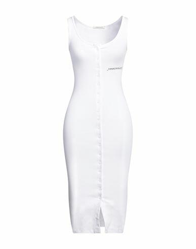 Hinnominate Woman Midi dress White Cotton, Elastane Cover