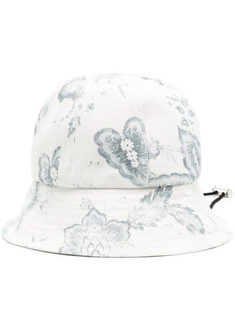 ERDEM floral-print bucket hat - White Cover