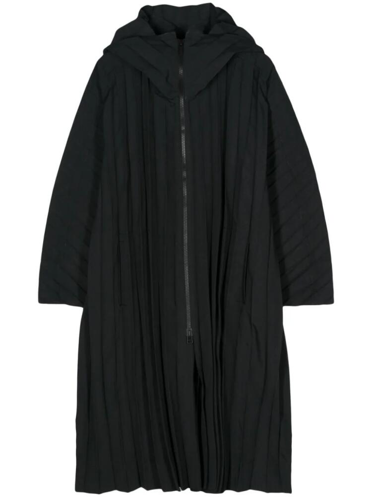 Homme Plissé Issey Miyake Edge light hoodie coat - Black Cover