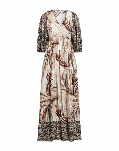 No-nà Woman Maxi dress Beige Cotton Cover