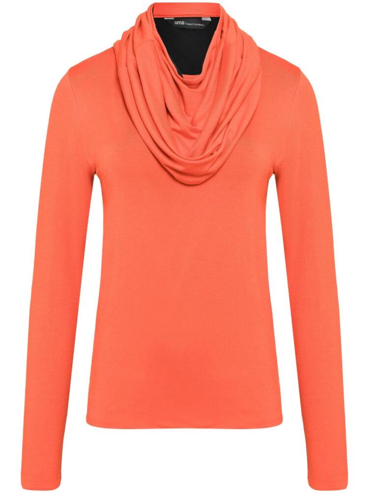 Uma | Raquel Davidowicz shawl-collar long-sleeve top - Orange Cover