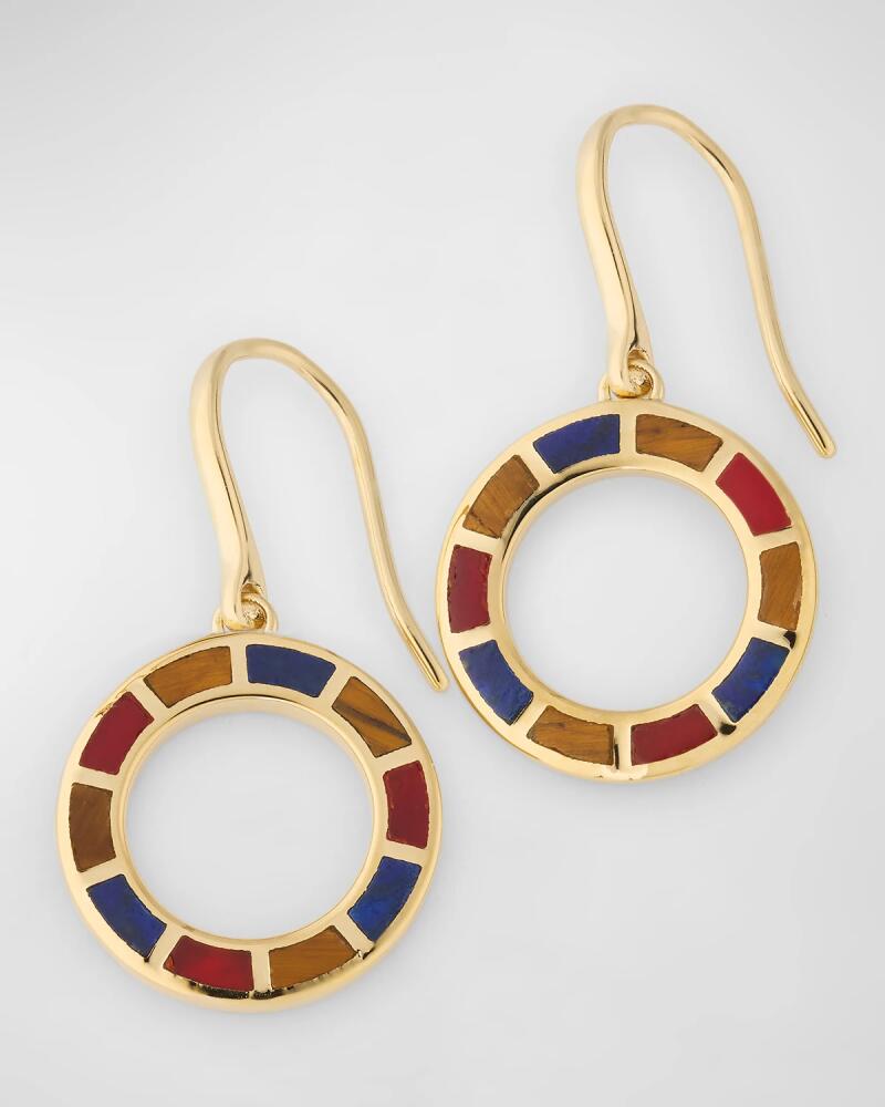 Jan Leslie 18K Gold Plated Dash Circle Drop Earrings Cover