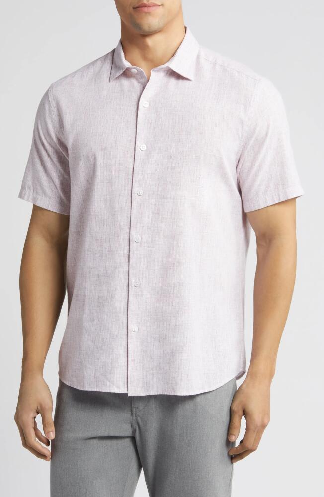 Robert Barakett Legato Short Sleeve Button-Up Shirt in Pink Cover