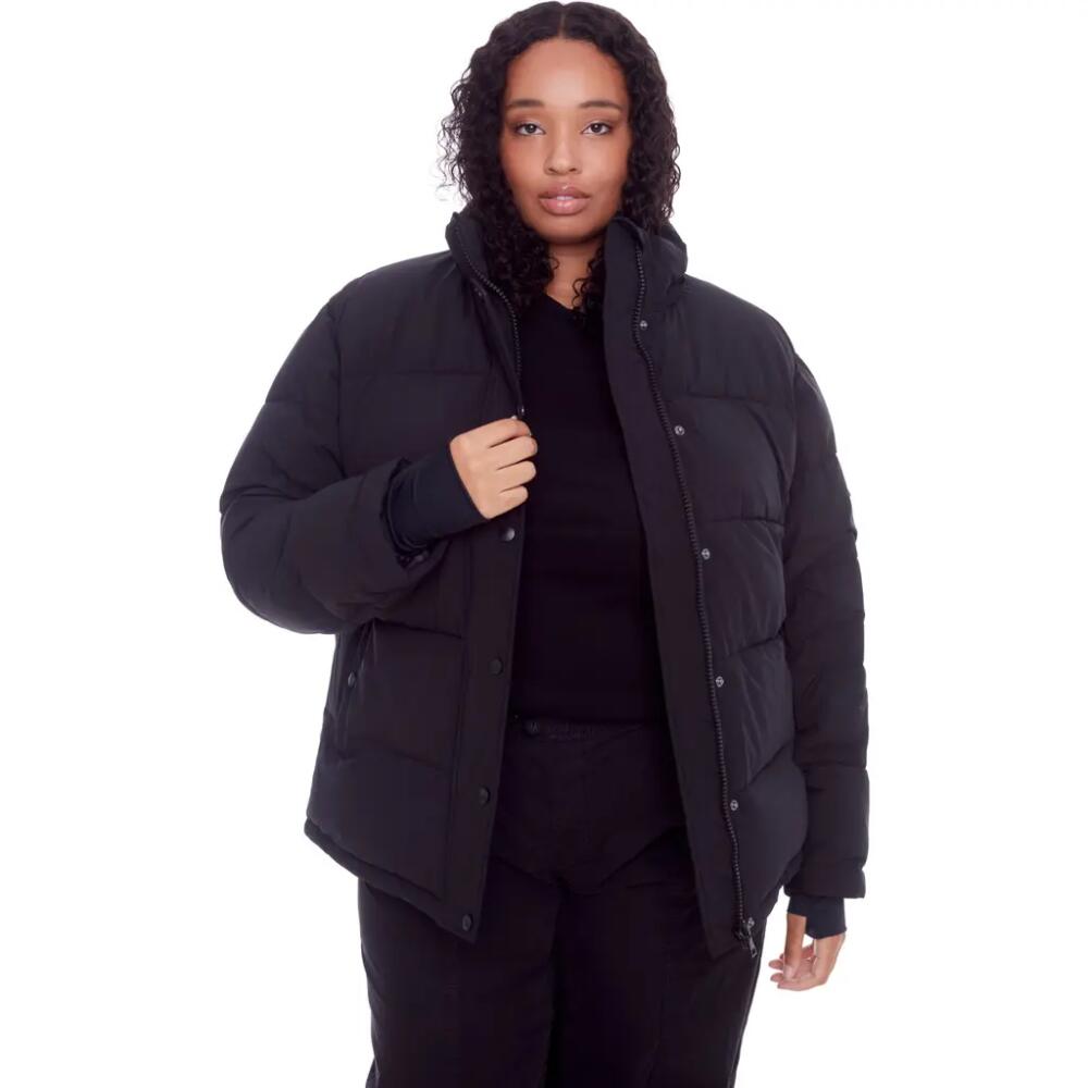 Alpine North FORILLON PLUS SIZE - Vegan Down Short Quilted Puffer Jacket in Black Cover