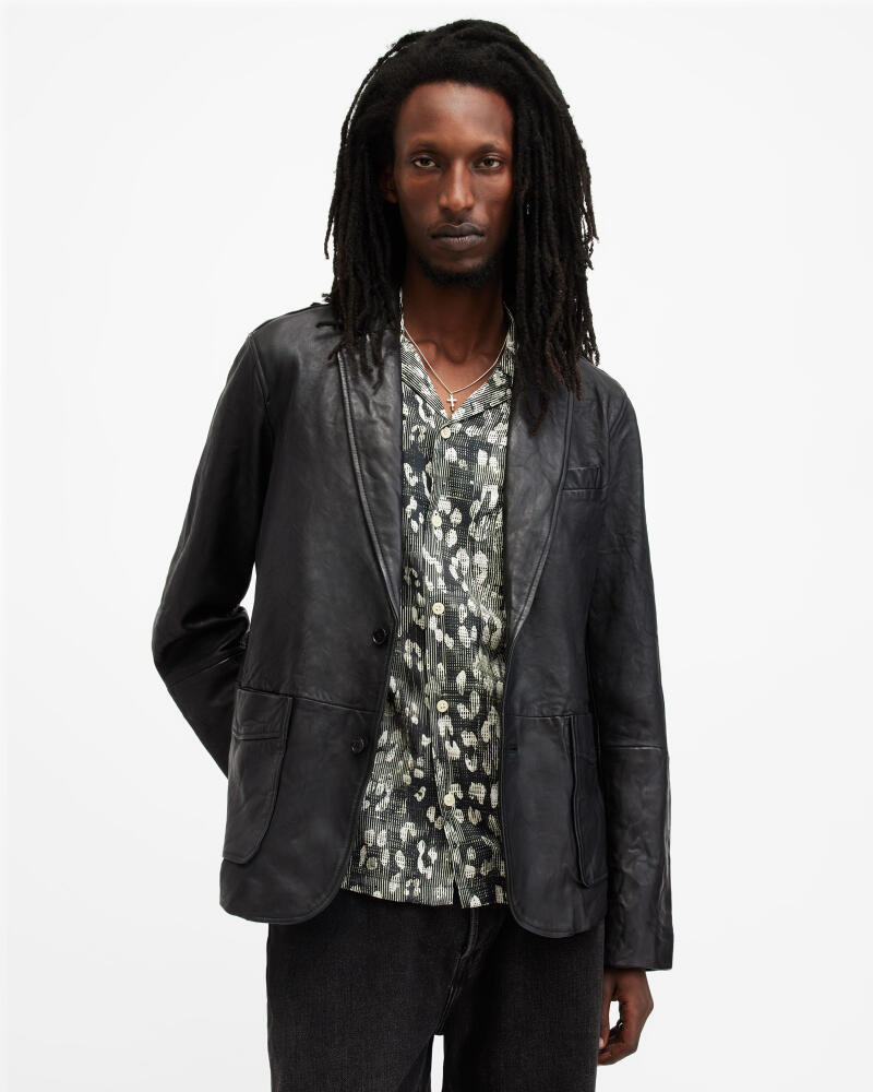 AllSaints Andrius Leather Blazer Cover