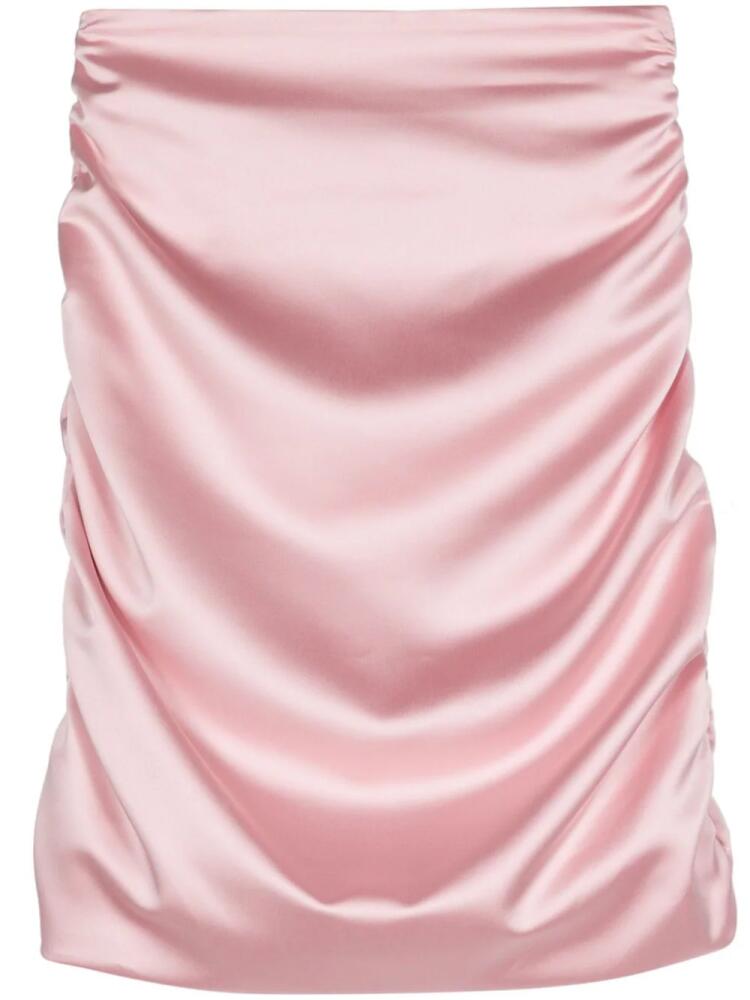 Fiorucci ruched-detail satin skirt - Pink Cover