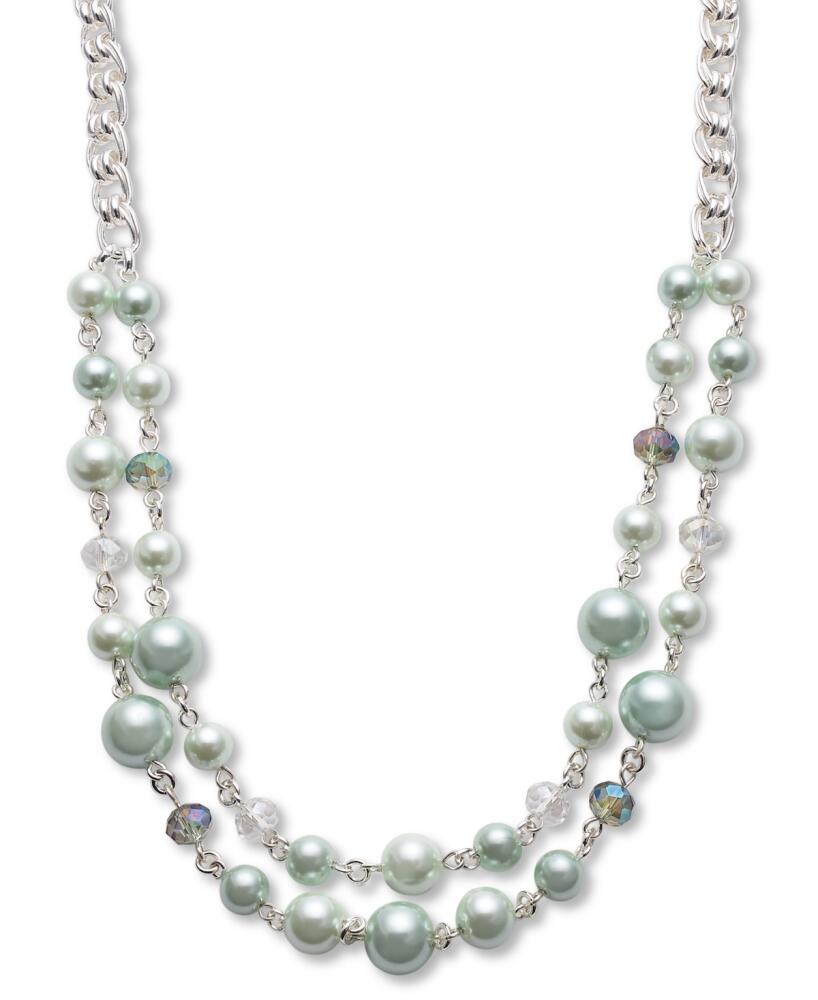 Charter Club Silver-Tone Beaded Layered Necklace, 18" + 2" extender, Created for Macy's - Green Cover