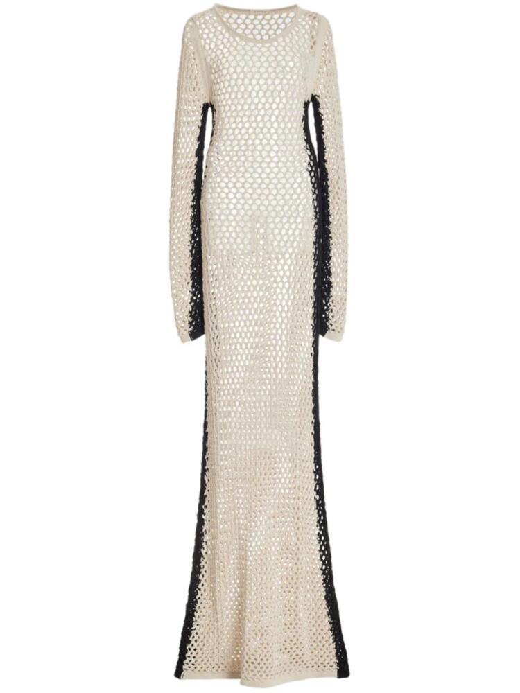 diotima mesh crochet midi dress - Neutrals Cover