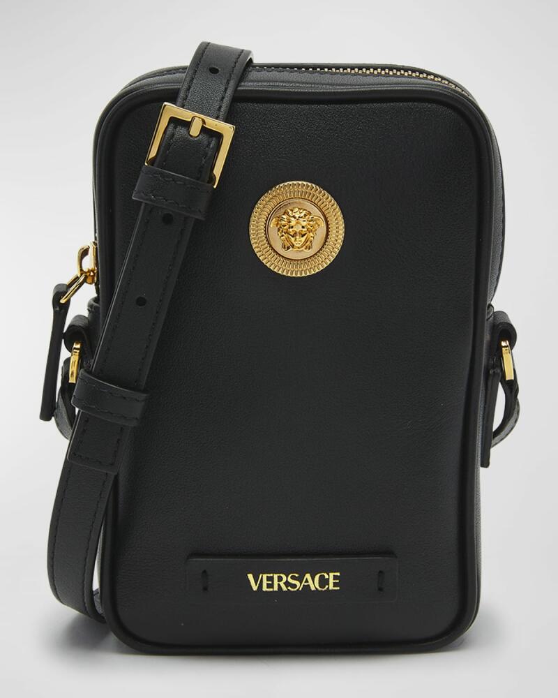 Versace Men's Medusa Biggie Leather Crossbody Bag Cover