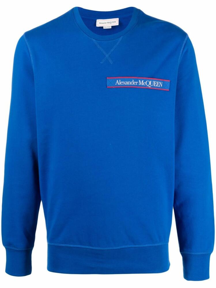 Alexander McQueen logo-patch sweatshirt - Blue Cover