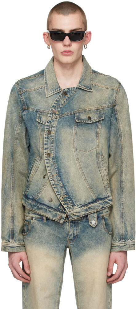 EGONlab Blue Wrapped Denim Jacket Cover