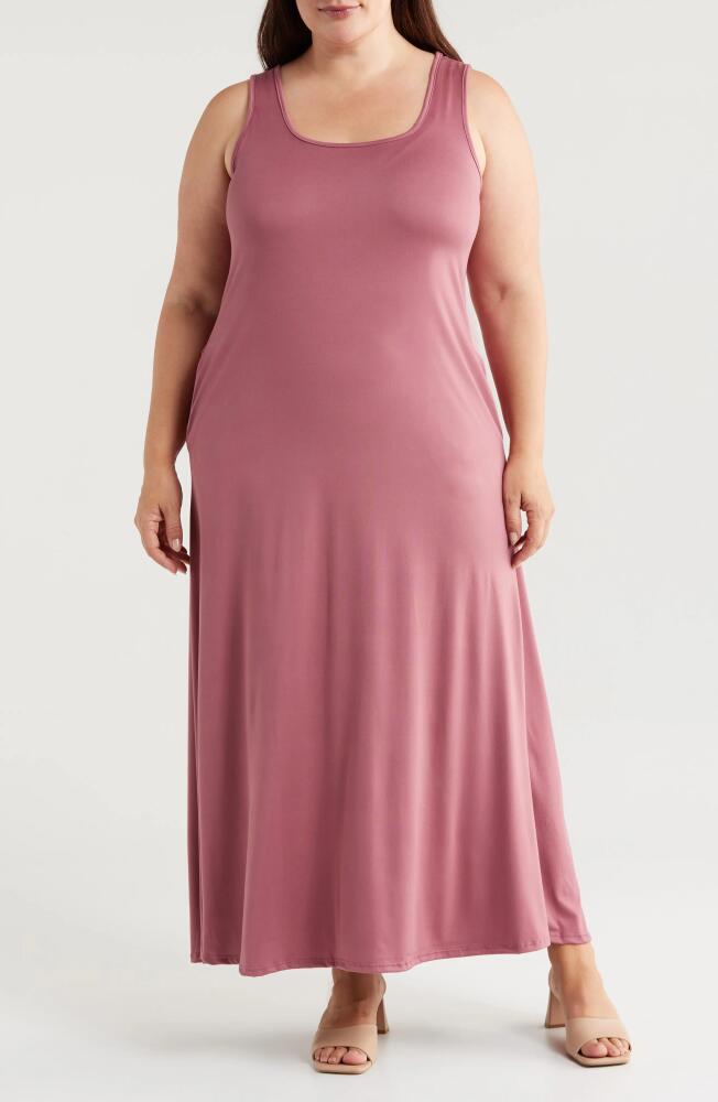 24seven Comfort Apparel Maxi Tank Dress in Rose Cover